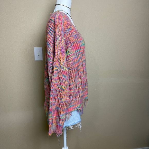 Main Strip Multi Color Oversized V-Neck Sweater - Picture 4 of 6